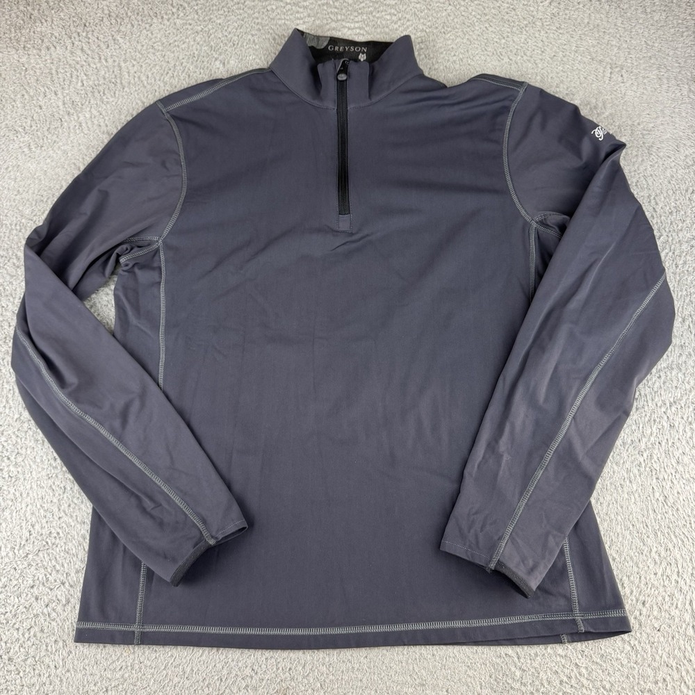 Greyson Sweatshirt Mens M Gray 1/4 Zip Lightweight‎ Pullover Golf Pumpkin Ridge